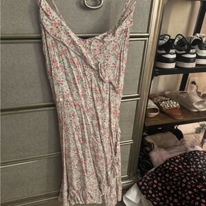 Floral Pink and White Dress